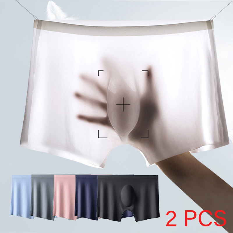 Multi Pack Underwear - 2 Pcs/Lot Men's Ultra-thin Panties Summer