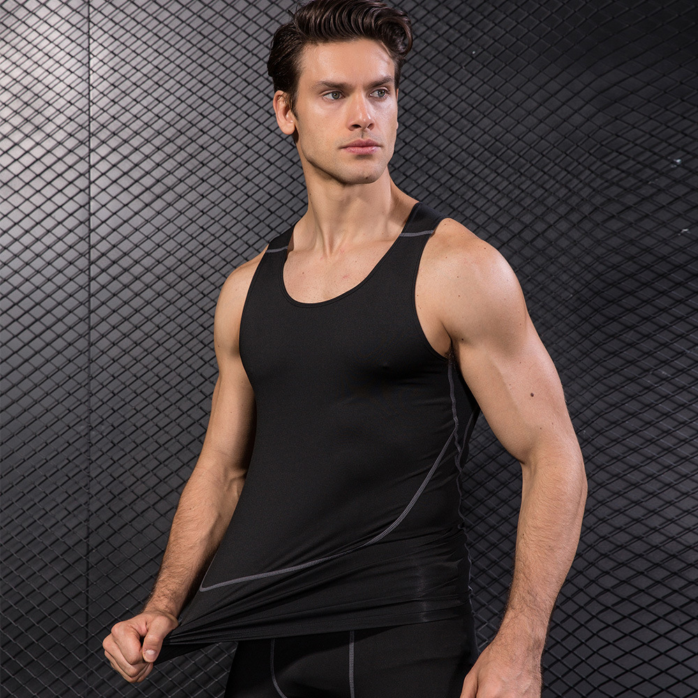 Men Black Sport Skinny Vest Ti - đánh giá và giá Base Layer Top