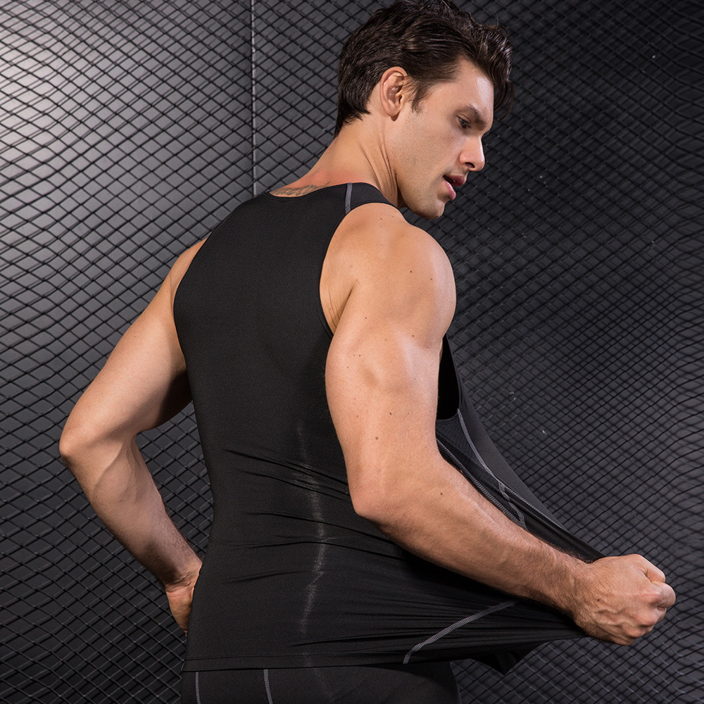 Men Black Sport Skinny Vest Ti - đánh giá và giá Base Layer Top