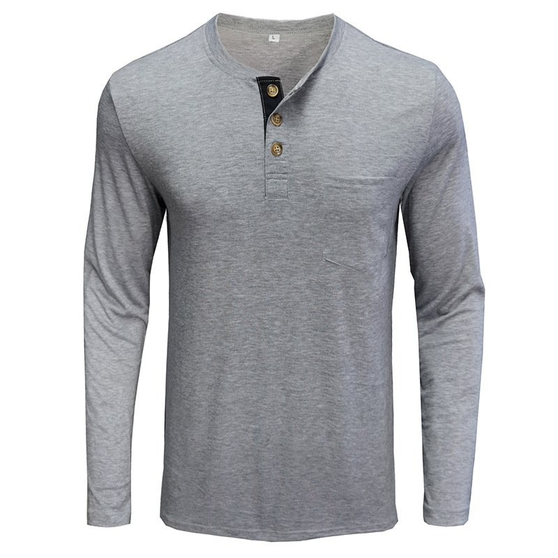 Men's Long Sleeve Henley Style - đánh giá và giá Undershirt Crew Neck