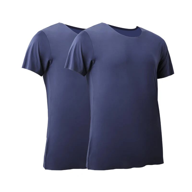 2PCS Men's Summer Ice Silk Sea - đánh giá và giá Undershirt Crew Neck