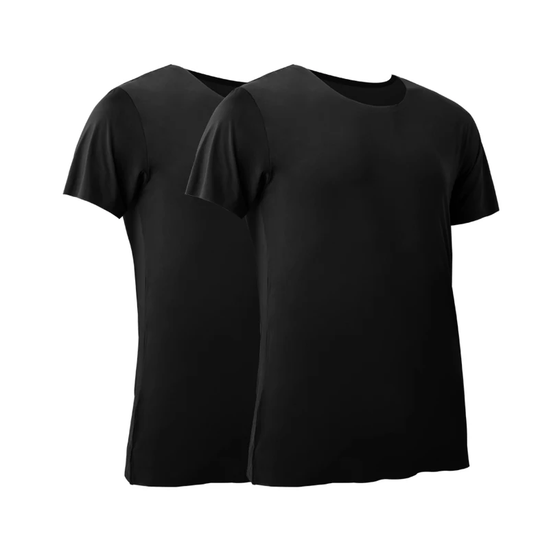 2PCS Men's Summer Ice Silk Sea - đánh giá và giá Undershirt Crew Neck