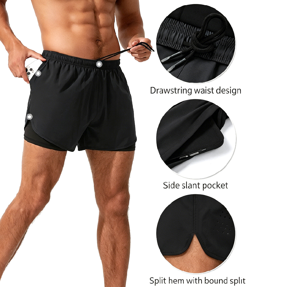 1PCS Mens 2 in 1 Running Short - đánh giá và giá Compression Shorts Athletes