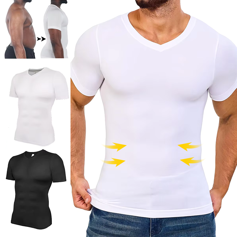 Men V Neck Compression Shirts  - đánh giá và giá Undershirt Crew Neck